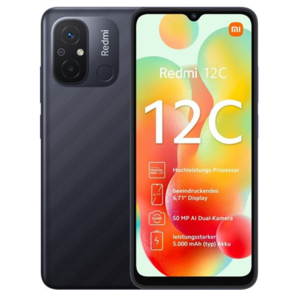 Xiaomi Redmi 12C LTE 4GB RAM 128GB Dual Sim Graphit Grau