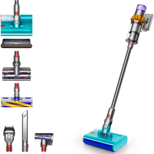 dyson V15s Detect Submarine Akku-Stielstaubsauger Nickel Satin Gelb/ Glanz Nickel